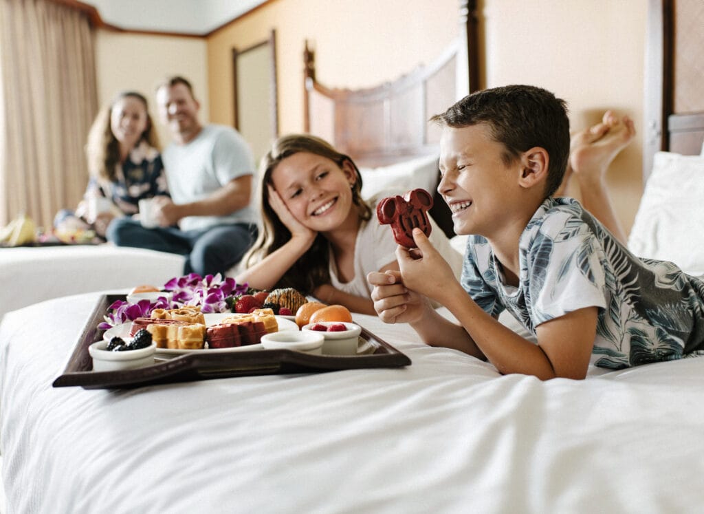 Aulani - Mickey Waffles in bed!