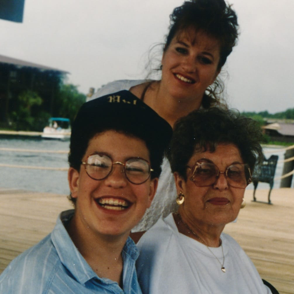 08_048 Me, sister, and grandma at the Poly docks