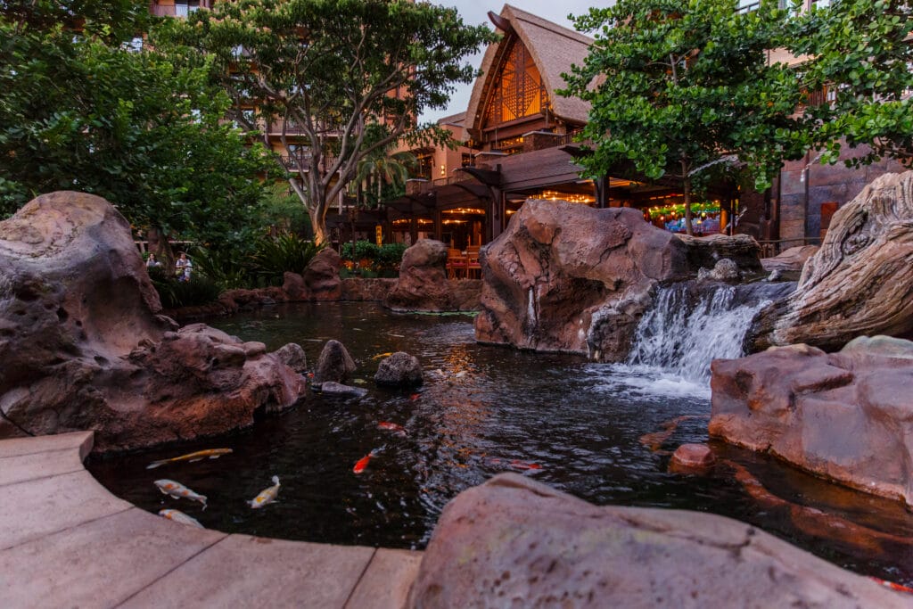 aulani-130912-1830 Aulani - Koi Pond