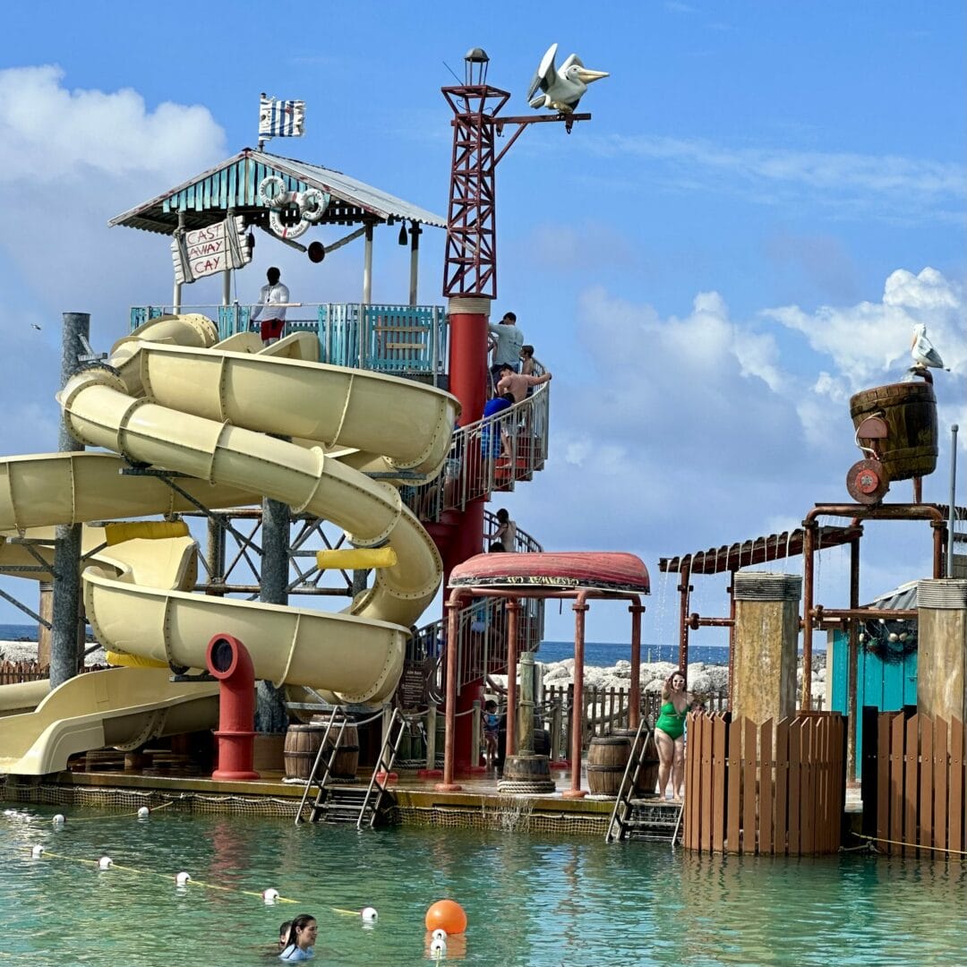 Pelican Plunge waterslides at Castaway Cay Pelican Plunge waterslides at Castaway Cay