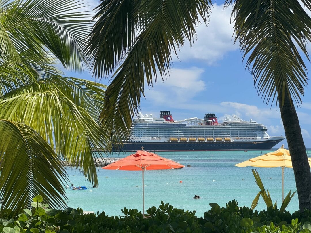 Disney Wish docked at Castaway Cay Disney Wish docked at Castaway Cay